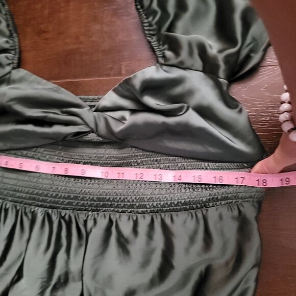 Free People Sundrenched Maxi Dress Womens L Moss Green Whimsical Romantic Castle - Picture 8 of 11